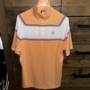 Men’s Footjoy shirt Athletic fit medium orange white blue